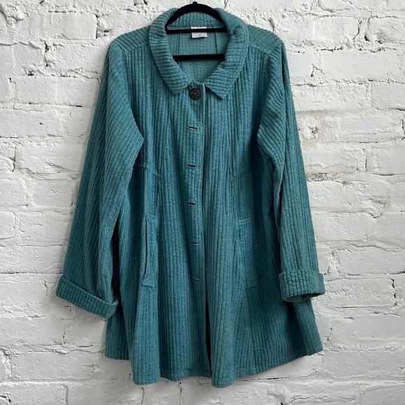 Cotton Corduroy Teal Jacket 